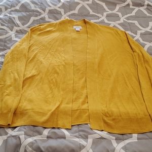 Open cardigan-mustard yellow